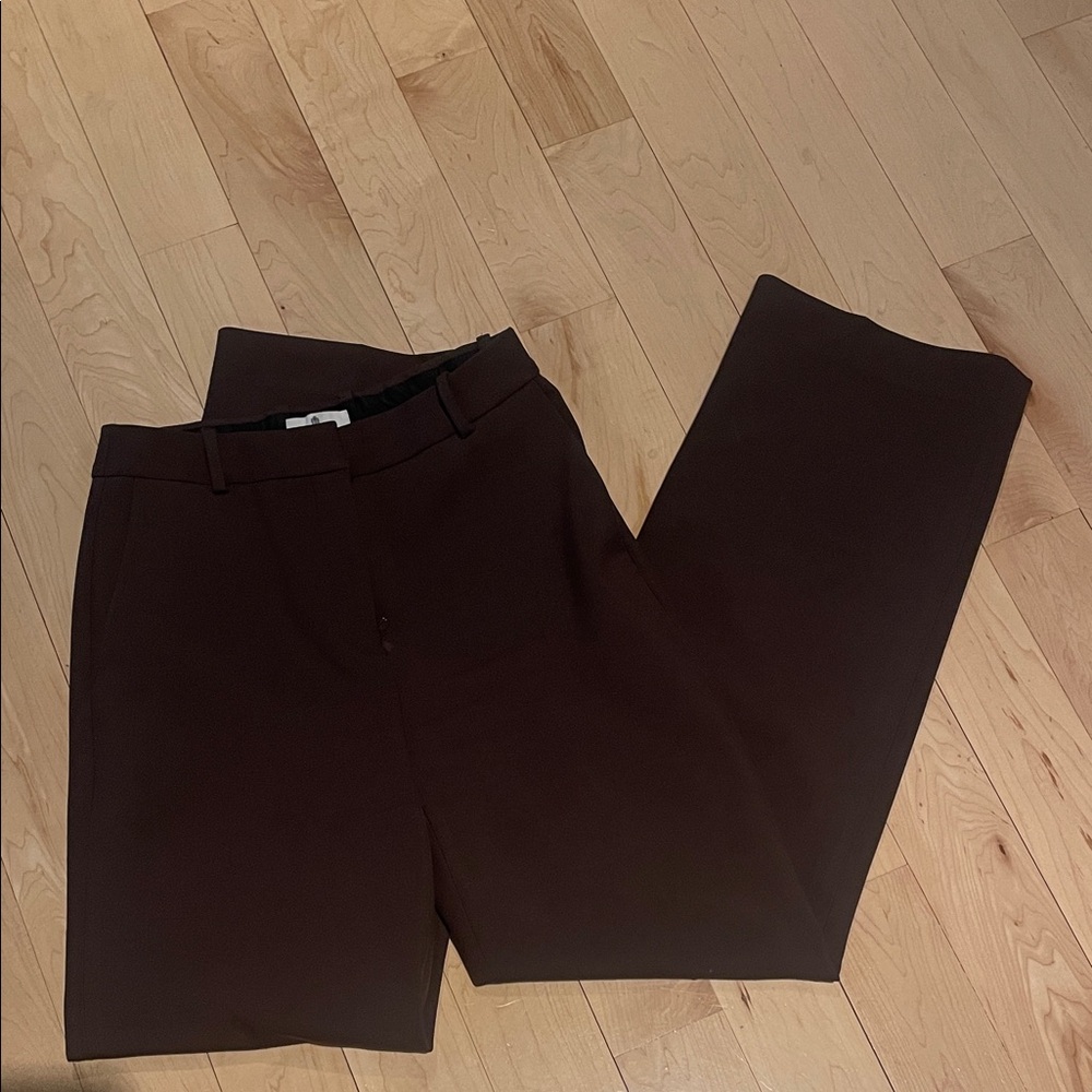 Babaton Brown Tailored Straight Leg Pants
